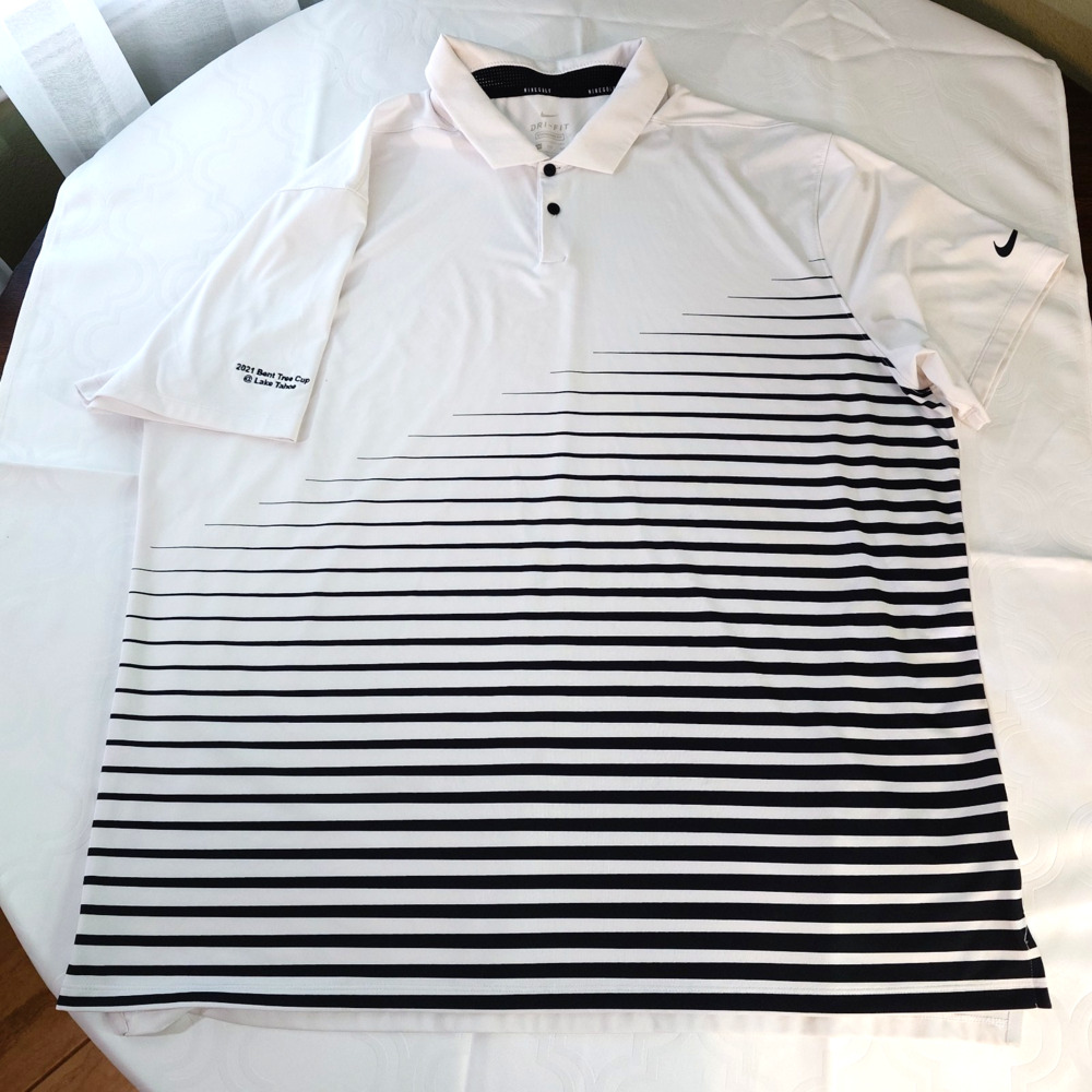 Nike Mens Dri-Fit Vapor Golf Polo shirt XXL white Black standard fit
